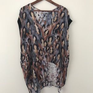 Zara Multicolor Abstract Print Top
